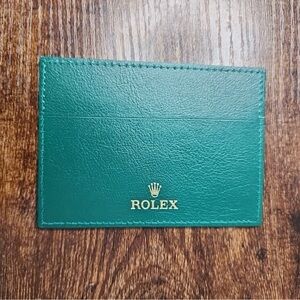 Vintage Rolex Green Card Holder Wallet Geneve Suisse code~ 4119209.34